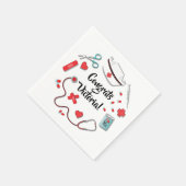 Verpleegkundige iconen afstudeerfeest servetten (Hoek)