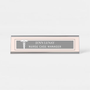 Verpleegkundige Manager Medical Caduceus Blush Pin Bureau Naambordje