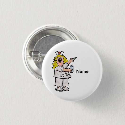 Verpleegkundige met Big Pill  Button (Voorkant /achterkant)