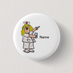 Verpleegkundige met Big Pill  Button