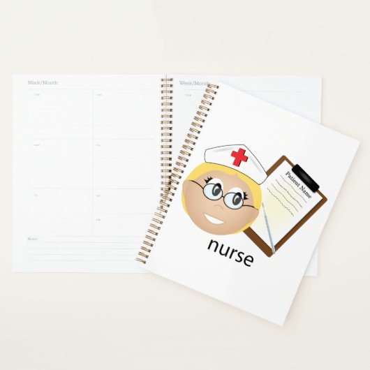 Verpleegkundige met medische klembord en thermomet planner (Display)