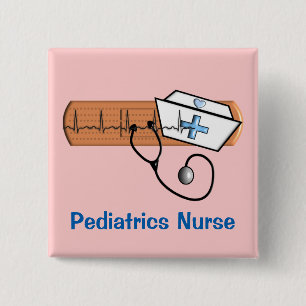 Verpleegkundige naam Badge Pediatrics verpleegster Vierkante Button 5,1 Cm