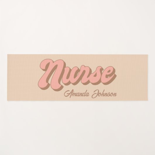 Verpleegkundige naam Fun Retro Custom Yoga Mat (Voorkant (horizontaal))