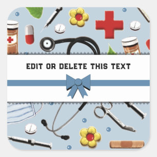 Verpleegkundige of Doctor Persoonlijke Square Stic Vierkante Sticker