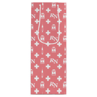 Verpleegkundige op verjaardag wijn cadeautas