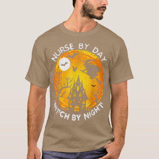 Verpleegkundige per dag getuige bij nacht grappige t-shirt