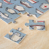  verpleegkundige Petten op blauwe monogram naam Legpuzzel (Zijkant)