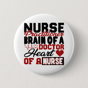 Verpleegkundige Practitioner Heart Shirt Ronde Button 5,7 Cm