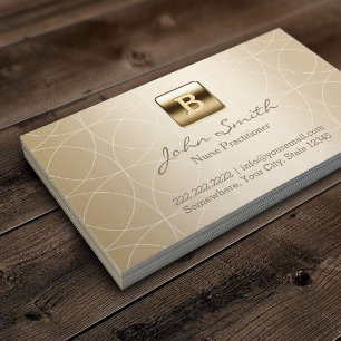 Verpleegkundige Practitioner Luxe Goud Monogram Visitekaartje