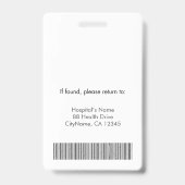 Verpleegkundige Practitioner Security ID Foto Badge (Achterkant)