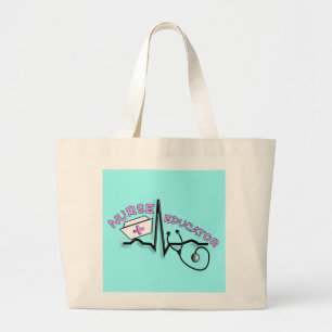 Verpleegkundige QRS- en verpleegkundige Pet Grote Tote Bag
