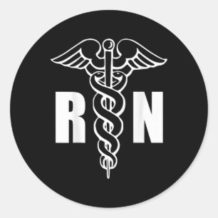 Verpleegkundige Rn Caduceus Medisch Symbool Verple Ronde Sticker