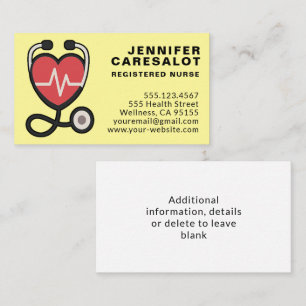 Verpleegkundige RN, LVN, LPN, Visitekaartje van de