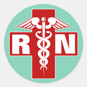 Verpleegkundige RN of Initialen Ronde Sticker