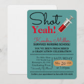 Verpleegkundige School Afstudeer Uitnodiging Yeah! (Voorkant / Achterkant)