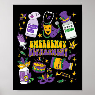 Verpleegkundige spoedeisende hulp scrub RN ICU PAC Poster
