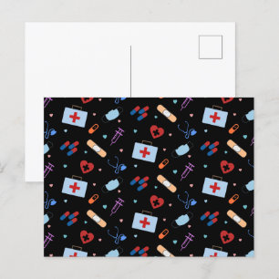Verpleegkundige student   Dokter Medisch Patroon Briefkaart