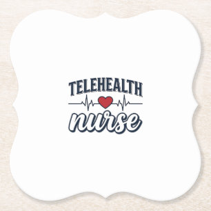 Verpleegkundige Telehealth Hartslag Vintage Shirt Kartonnen Onderzetters