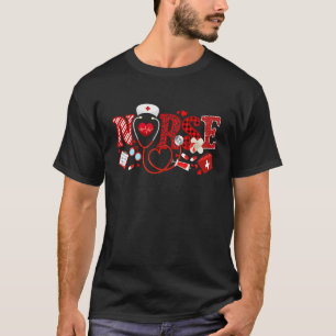 Verpleegkundige Valentijnsdag 2023 Stethoscoop Ver T-shirt