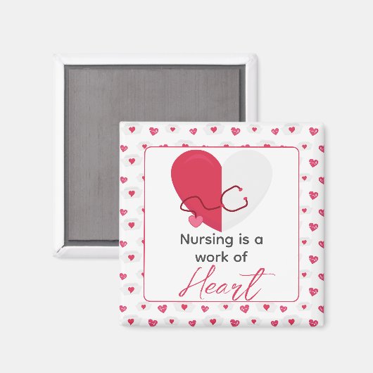Verpleegkundige Valentijnsdag Medisch Roze Hart Gi Magneet (Voorkant / Achterkant)