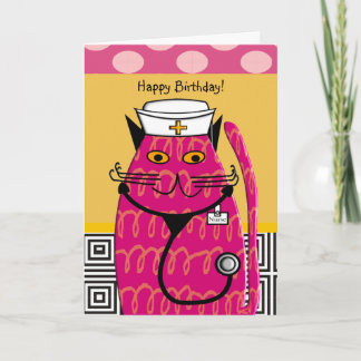 Verpleegkundige Verjaardag Kaart grillige Kattenve