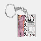 Verpleegkundige Voeding Fact Label Acryl Sleutelha Sleutelhanger (Voorkant Links)