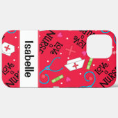 Verpleegkundige Whimsy Medical Art Red Name Persoo Case-Mate iPhone Case (Achterkant (horizontaal))