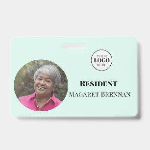 Verpleegkundige zorg of pensionering bewoner foto- badge