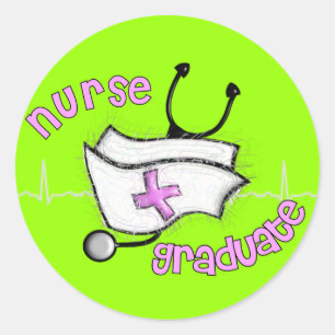Verpleegkundigen Afstuderen Gifts (Pet- en Stethos Ronde Sticker