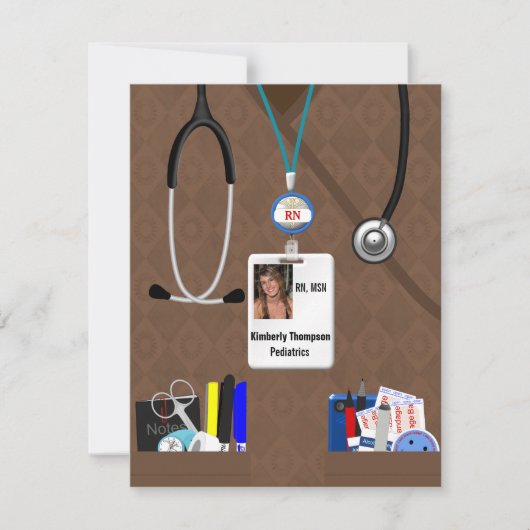 Verpleegkundigen Afstuderen Uitnodiging in Browns (Voorkant)