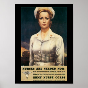 Verpleegkundigen die de Tweede Wereldoorlog nodig Poster
