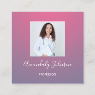 Verpleegkundigen Gezondheidszorg Aangepaste Fotoom Vierkante Visitekaartje