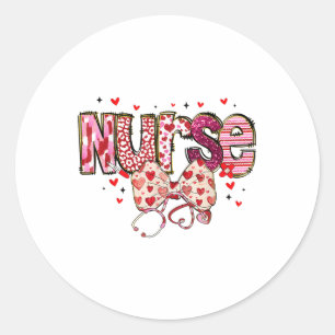 Verpleegkundigen Happy Valentines Day Coquette Bow Ronde Sticker