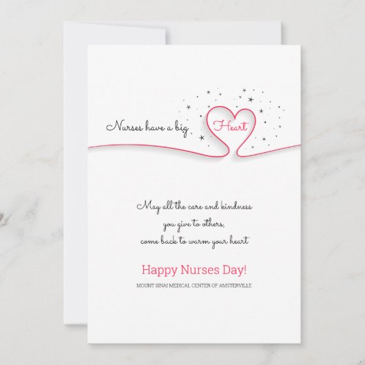 Verpleegkundigen hebben een groot hart kaart (Voorkant)