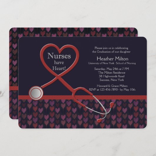 Verpleegkundigen hebben een uitnodiging tot Afstud (Voorkant / Achterkant)