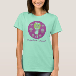 Verpleegkundigen Love Cupcakes Cute Pink T-shirt