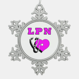 Verpleegkundigen LPN Tin Sneeuwvlok Ornament