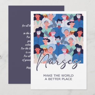 Verpleegkundigen maken van de wereld een betere pl bedankkaart