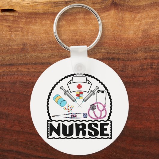 Verpleegkundigen met apparatuurontwerp sleutelhanger (Voorkant)