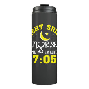 Verpleegkundigen Night Shift Nurse Keeping Alive Thermosbeker