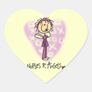 Verpleegkundigen R Angels T-shirts en cadeautjes Hart Sticker