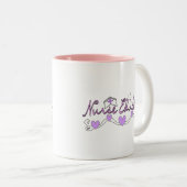 Verpleegkundigen Roze ontwerp Tweekleurige Koffiemok (Voorkant rechts)