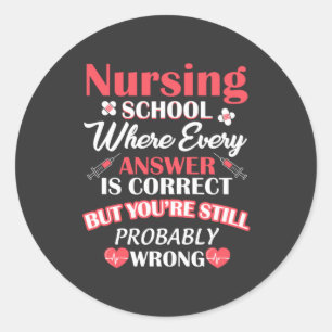 Verpleegkundigen Student verpleegschool Ronde Sticker