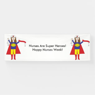 Verpleegkundigen Super Heroes (Brunette) Personali Spandoek