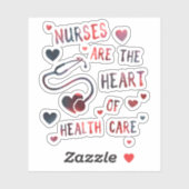 verpleegkundigen vormen het hart van de gezondheid sticker (Vel)