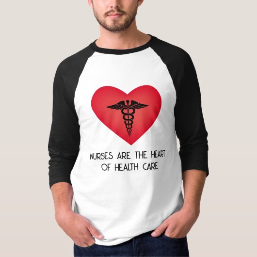 Verpleegkundigen vormen het hart van de gezondheid t-shirt (Voorkant)
