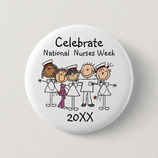 Verpleegkundigen Week 2023 T-shirts en cadeautjes Ronde Button 5,7 Cm (Voorkant)