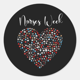 Verpleegkundigen Week. Happy National Nurses Week Ronde Sticker