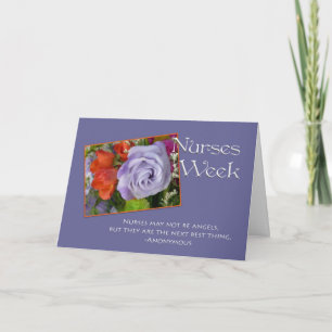Verpleegkundigen Week- paarse bloemen met quote Kaart