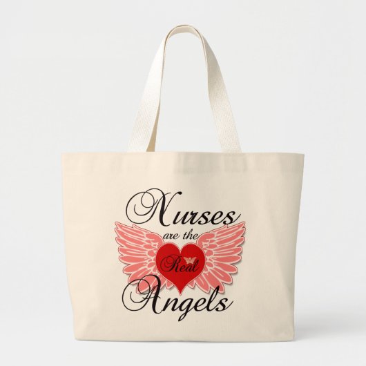 Verpleegkundigen zijn de echte engelen grote tote bag (Voorkant)
